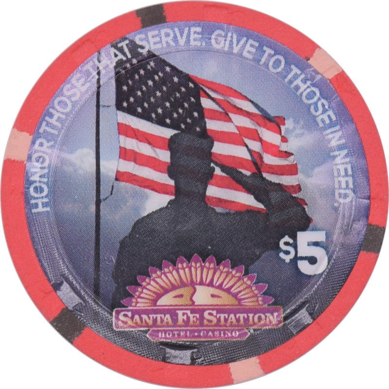 Santa Fe Station Casino Las Vegas Nevada $5 Month of Honor Chip 2015