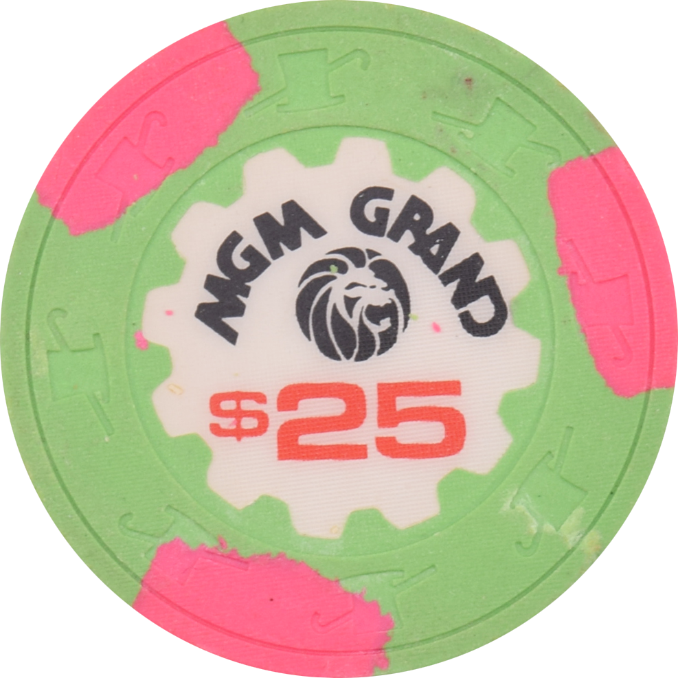 MGM Grand Casino Las Vegas Nevada $25 Chip 1970s