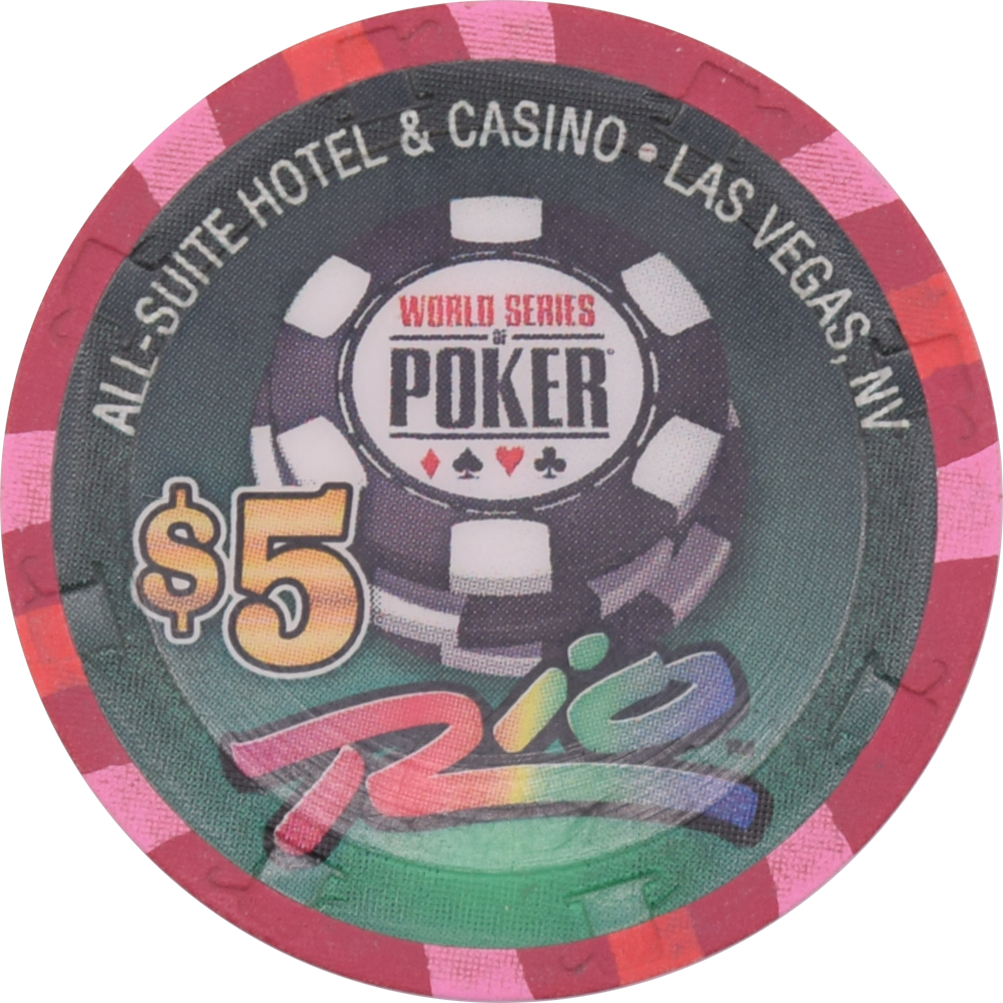 Rio Casino Las Vegas Nevada $5 WSOP Royal Flush Spades Chip 2011