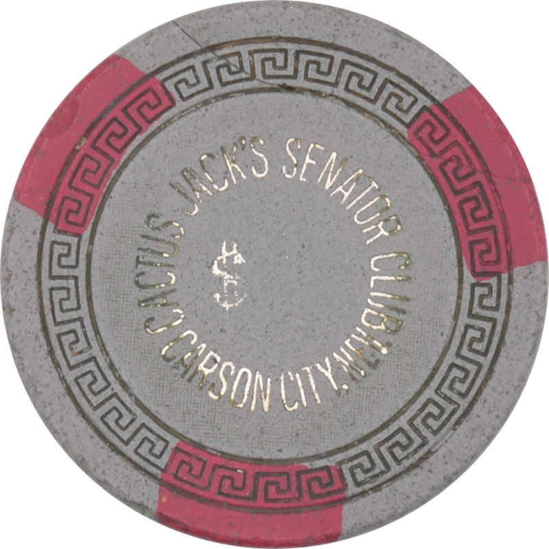 Cactus Jack's Senator Club Casino Carson City Nevada $1 Chip 1971