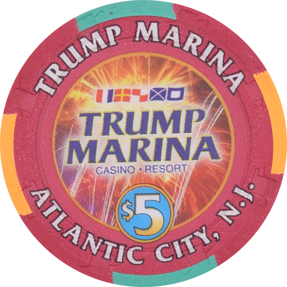 Trump Marina Casino Atlantic City New Jersey $5 Hotel Chip