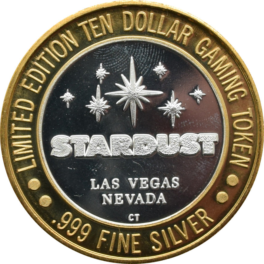 Stardust Casino Las Vegas "Enter The Night" $10 Silver Strike .999 Fine Silver 1995