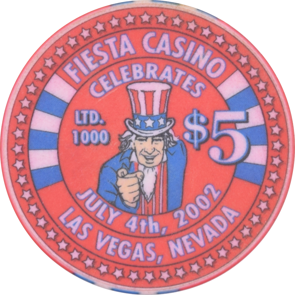 Fiesta Rancho Casino N. Las Vegas Nevada $5 4th of July Chip 2002