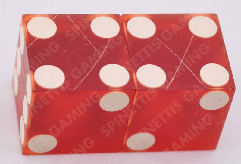 Stardust Casino Las Vegas Nevada White Star Foil Matching Number Red Dice Pair