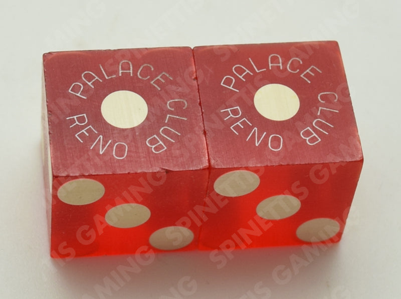 Palace Club Casino Reno Nevada Dice Pair Red