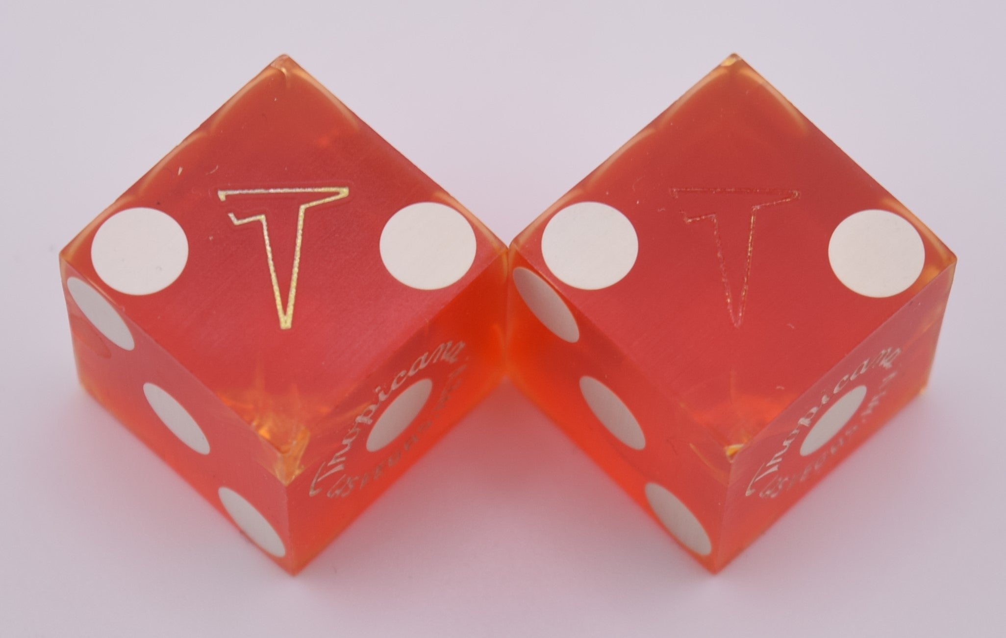 Tropicana Casino Las Vegas Nevada Pair of dice Crystalized 1970s