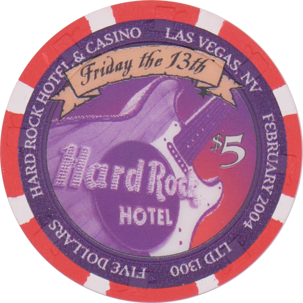 Hard Rock Casino Las Vegas Nevada $5 Friday the 13th Chip 2004