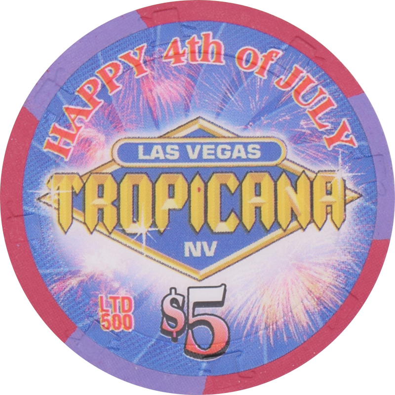 Tropicana Casino Las Vegas Nevada $5 4th of July Chip 2004