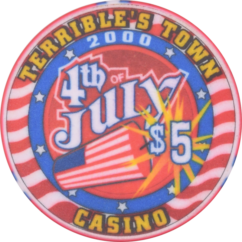 Terrible's Town Casino Pahrump Nevada $5 4th of July Chip 2000