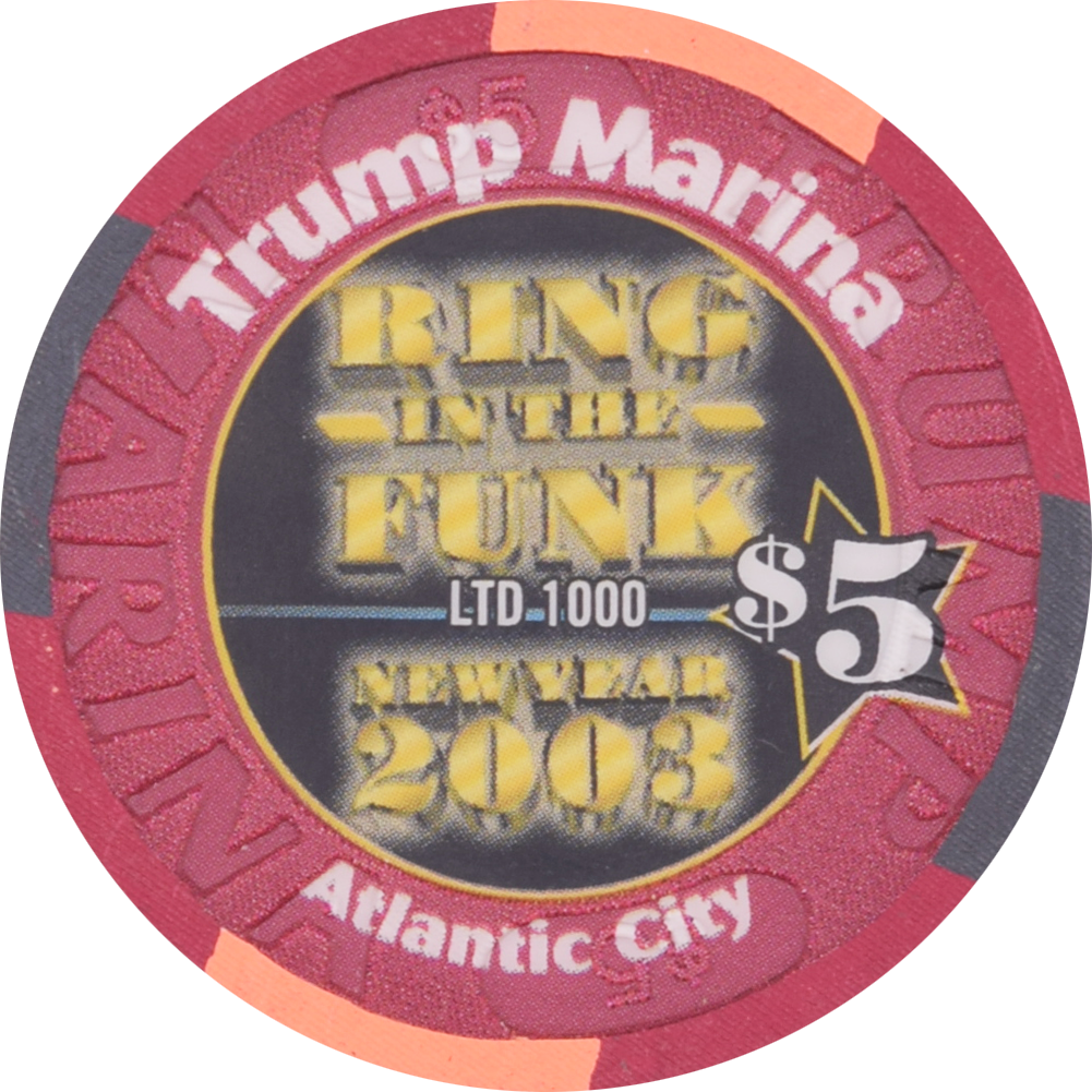 Trump Marina Casino Atlantic City New Jersey $5 James Brown Chip