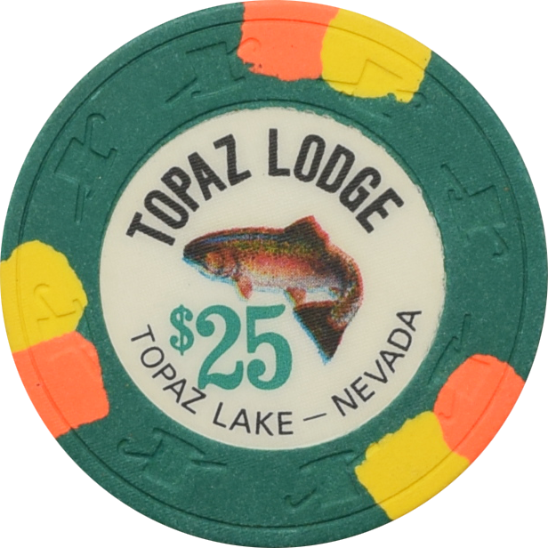 Topaz Lodge Casino Gardnerville Nevada $25 Chip 1990