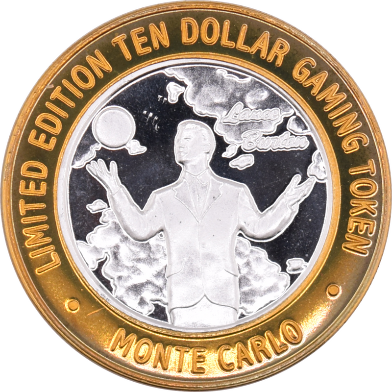 Monte Carlo Resort & Casino Las Vegas "Lance Burton with Ball" $10 Silver Strike .999 Fine Silver 2000