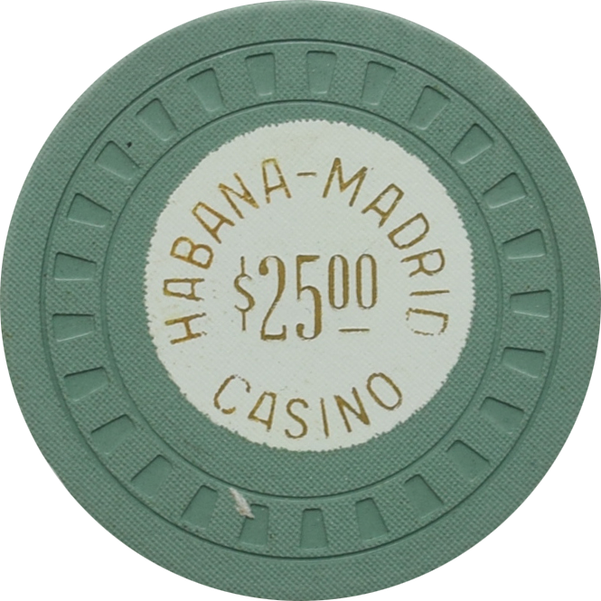 M.D. (Habana-Madrid Casino) Havana Cuba $25 Green Chip