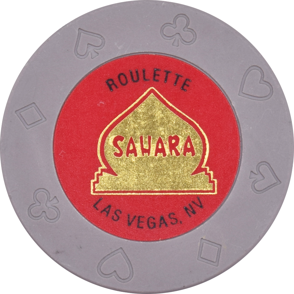 Sahara Casino Las Vegas Nevada Grey Red Inlay Roulette Chip 1998