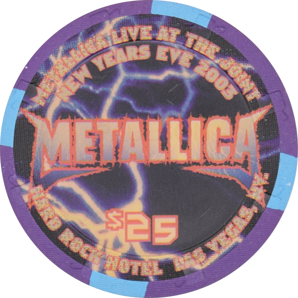 Hard Rock Casino Las Vegas Nevada $25 Metallica Chip 2003