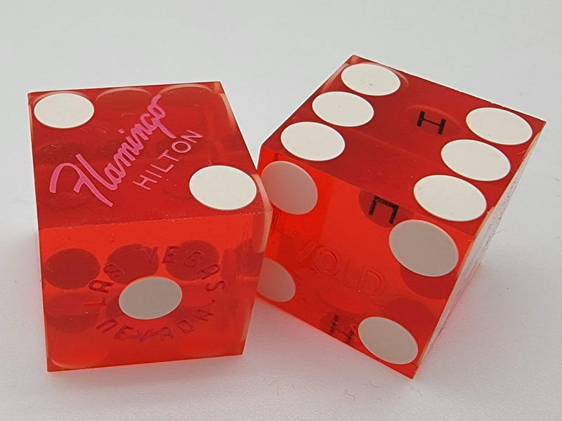 Flamingo Hilton Casino Las Vegas Pair of Dice 1980s Polished