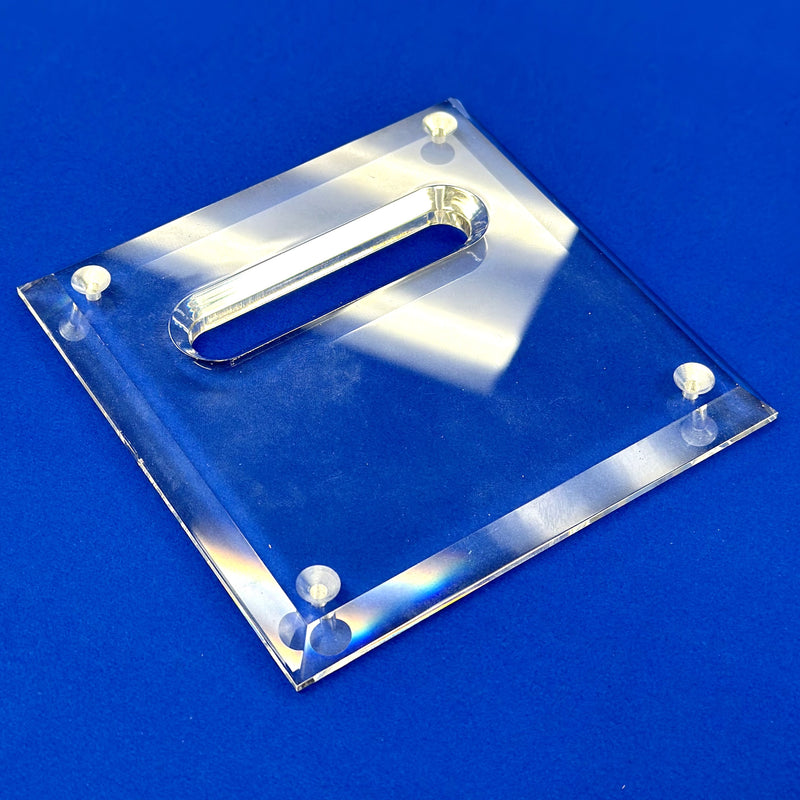 Clear Acrylic Bill Slot Cover/Limits Sign - 5 1/2" X 5 1/2"