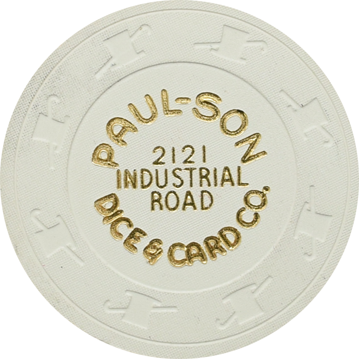 Paulson Dice & Card Co. White Advertising Sample Chip