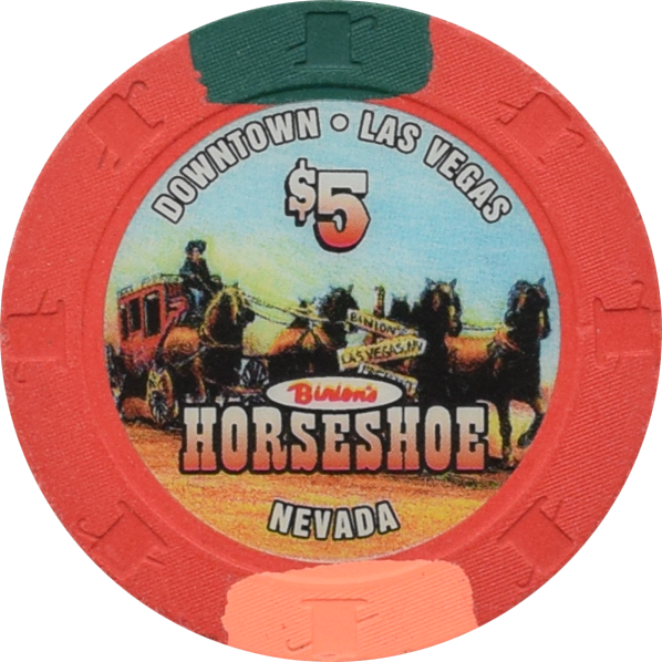 Binion's Horseshoe Club Casino Las Vegas Nevada $5 Stagecoach Chip 2004