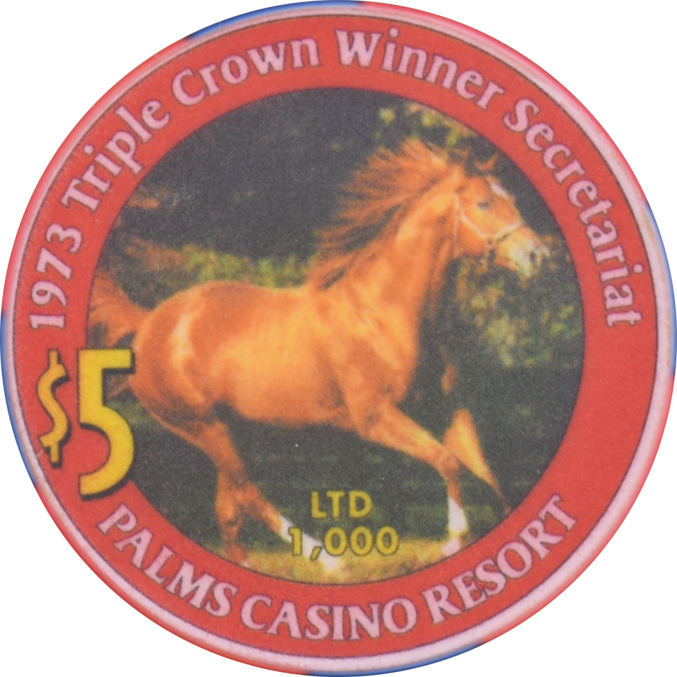 Palms Casino Las Vegas Nevada $5 Triple Crown Winner Secretariat 1977