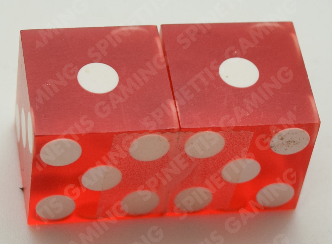 Texas Station Casino Las Vegas Nevada Red Sanded Pair of Dice