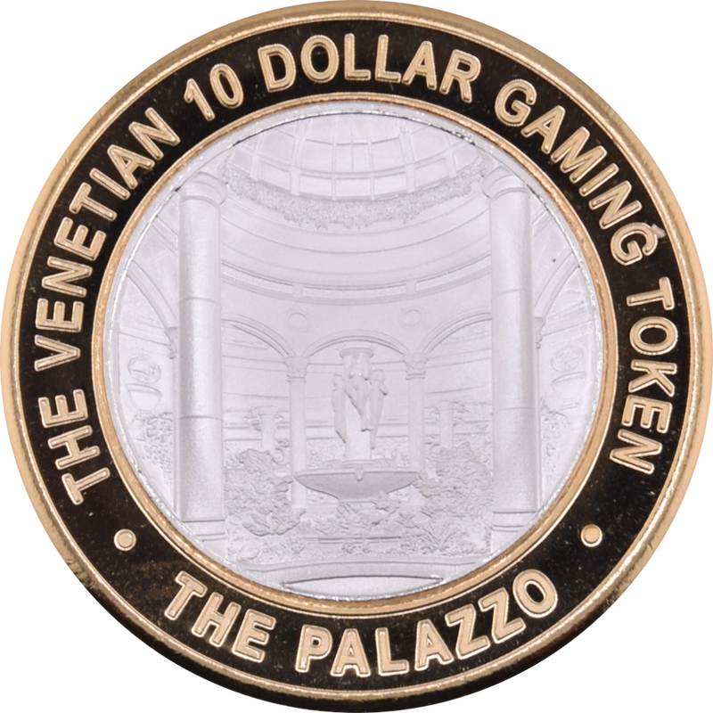 The Venetian Casino Las Vegas "Sheldon Adelson / Palazzo Lobby" $10 Silver Clad Strike 2014