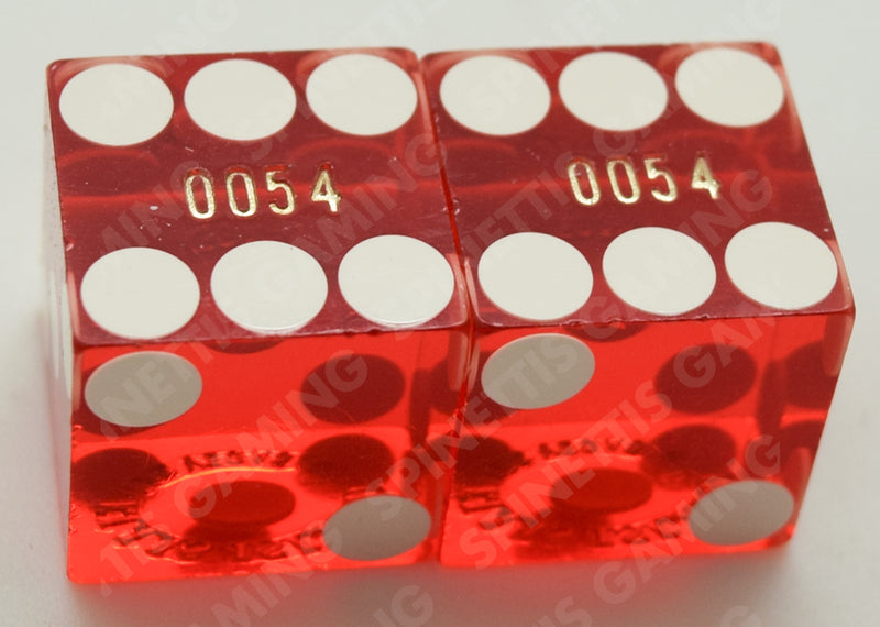 Ellis Island Casino Las Vegas Nevada Red Polished Pair of Dice