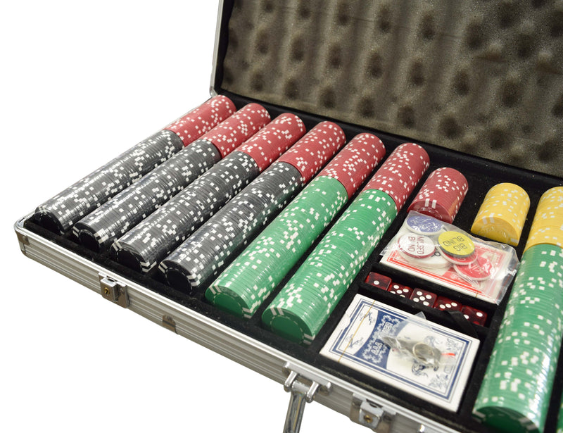 OTD 11.5 Gram Six Stripe Silver Case 1000 Chip Set