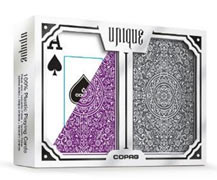 Copag Unique Luxury Grey/Purple Poker Size 2 Deck Setup