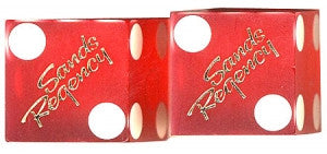 Sands Regency Used Red Casino Dice, Pair - Spinettis Gaming - 1