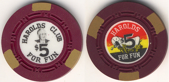 Harolds Club Reno $5 chip Pappy Smith #2 1959 - Spinettis Gaming - 1