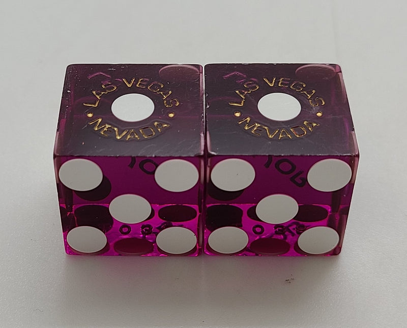 Luxor Las Vegas Nevada Purple Dice Pair Matching Numbers