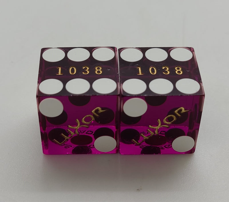 Luxor Las Vegas Nevada Purple Dice Pair Matching Numbers