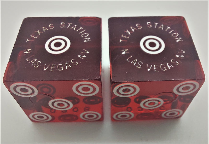 Texas Station Casino Las Vegas Nevada Dice Pair Red Matching Numbers