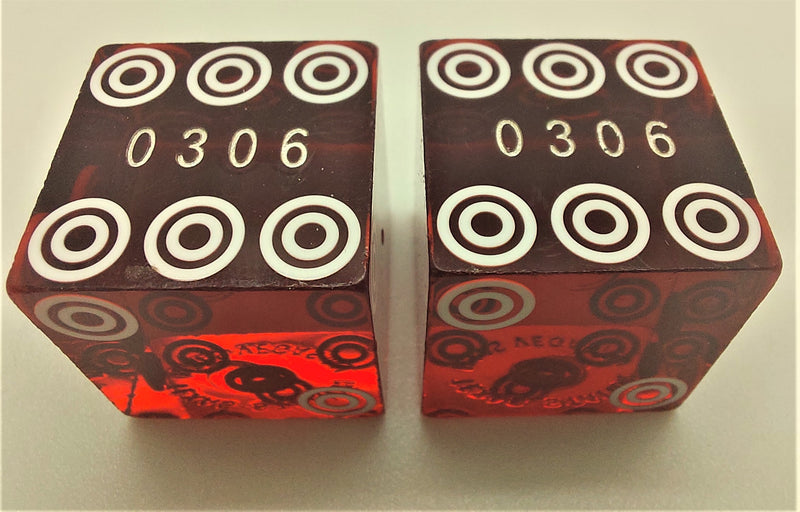 Texas Station Casino Las Vegas Nevada Dice Pair Red Matching Numbers