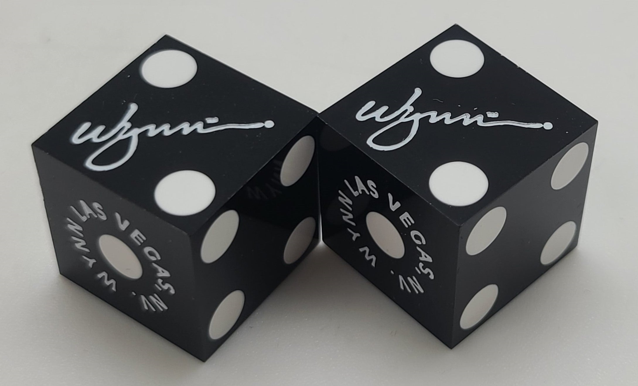 Wynn Hotel and Casino Las Vegas Nevada Black Dice Pair Matching Logos