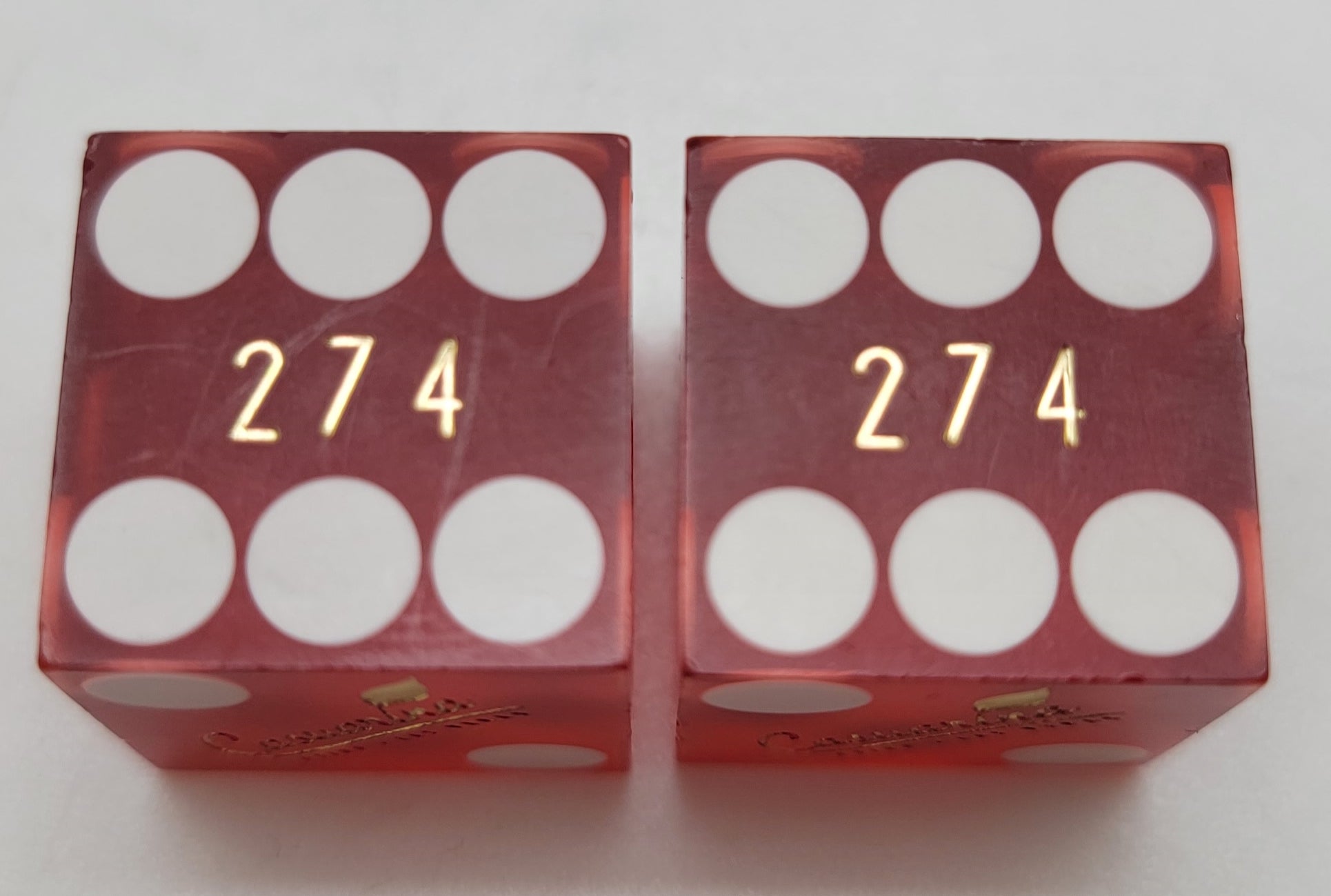 Casuarina Las Vegas Red Dice Pair Matching Logos