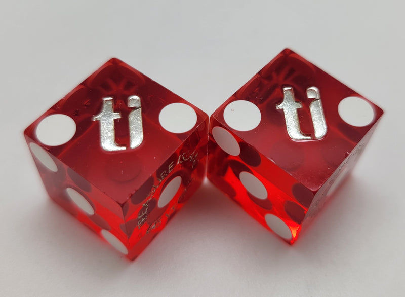 Treasure Island Casino Las Vegas Nevada Red Dice Pair Matching Numbers