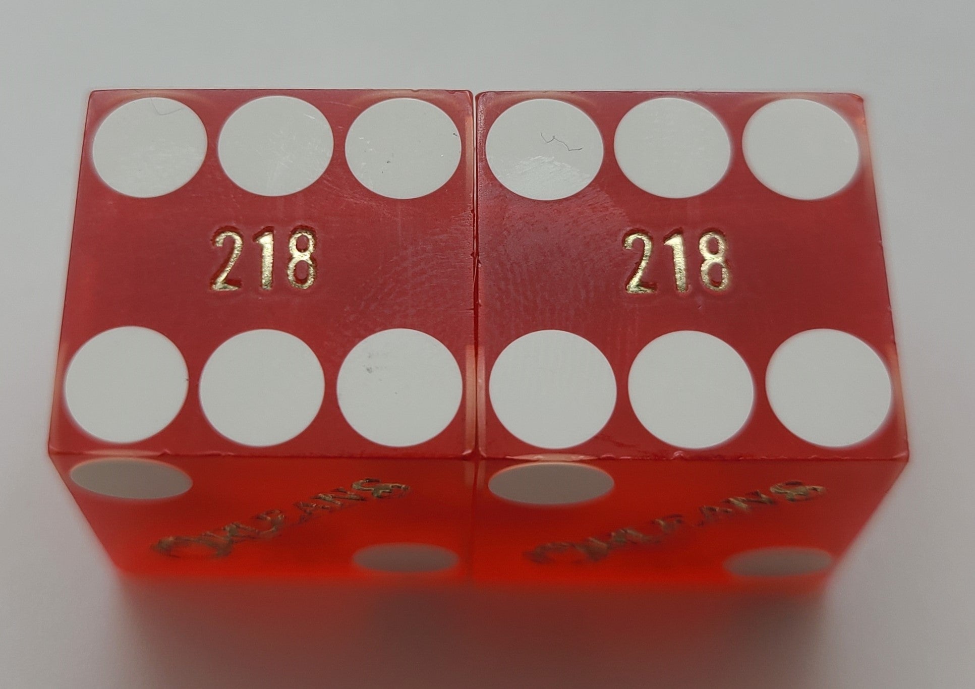 Orleans Casino Las Vegas Used Dice With Matching Numbers, Pair #4