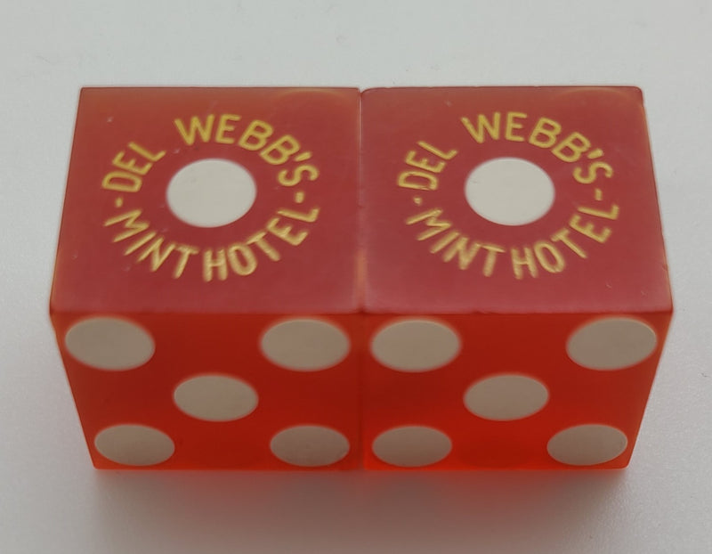 Del Webb's Mint Hotel Las Vegas Used Pair of Dice 1970s/1980s