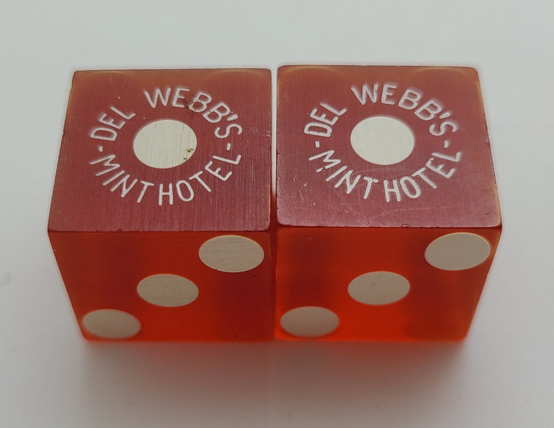 Del Webb's Mint Hotel Las Vegas Used Pair of Dice 1970s/1980s