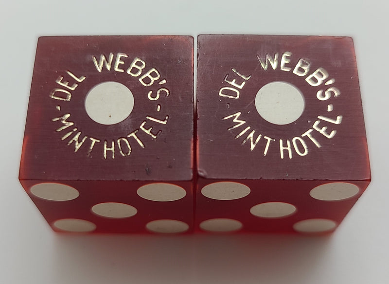 Del Webb's Mint Hotel Las Vegas Used Pair of Dice 1970s/1980s