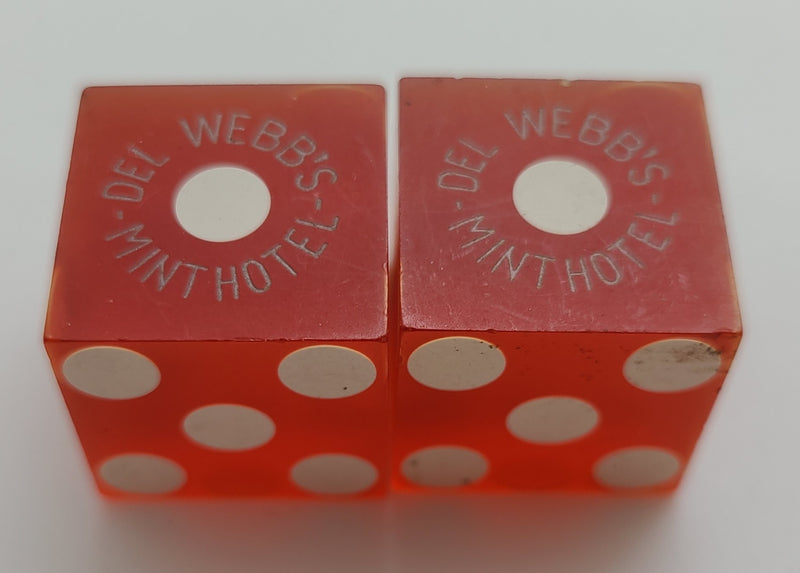 Del Webb's Mint Hotel Las Vegas Used Pair of Dice 1970s/1980s