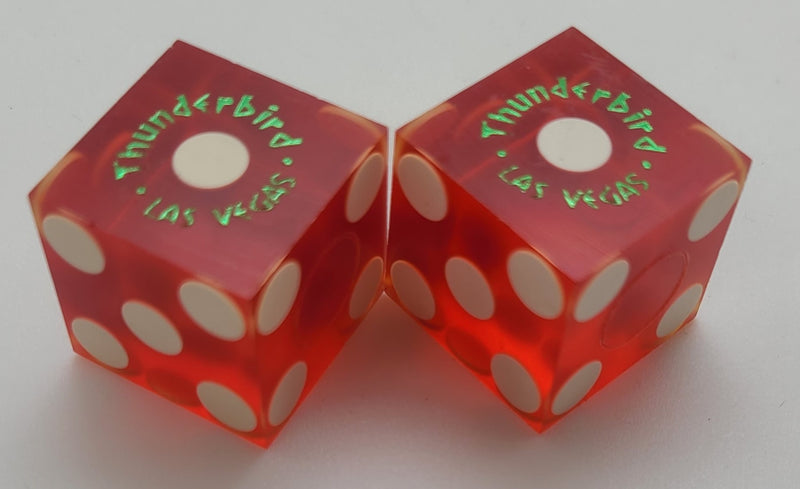 Thunderbird Las Vegas Red Dice Pair Matching Logos