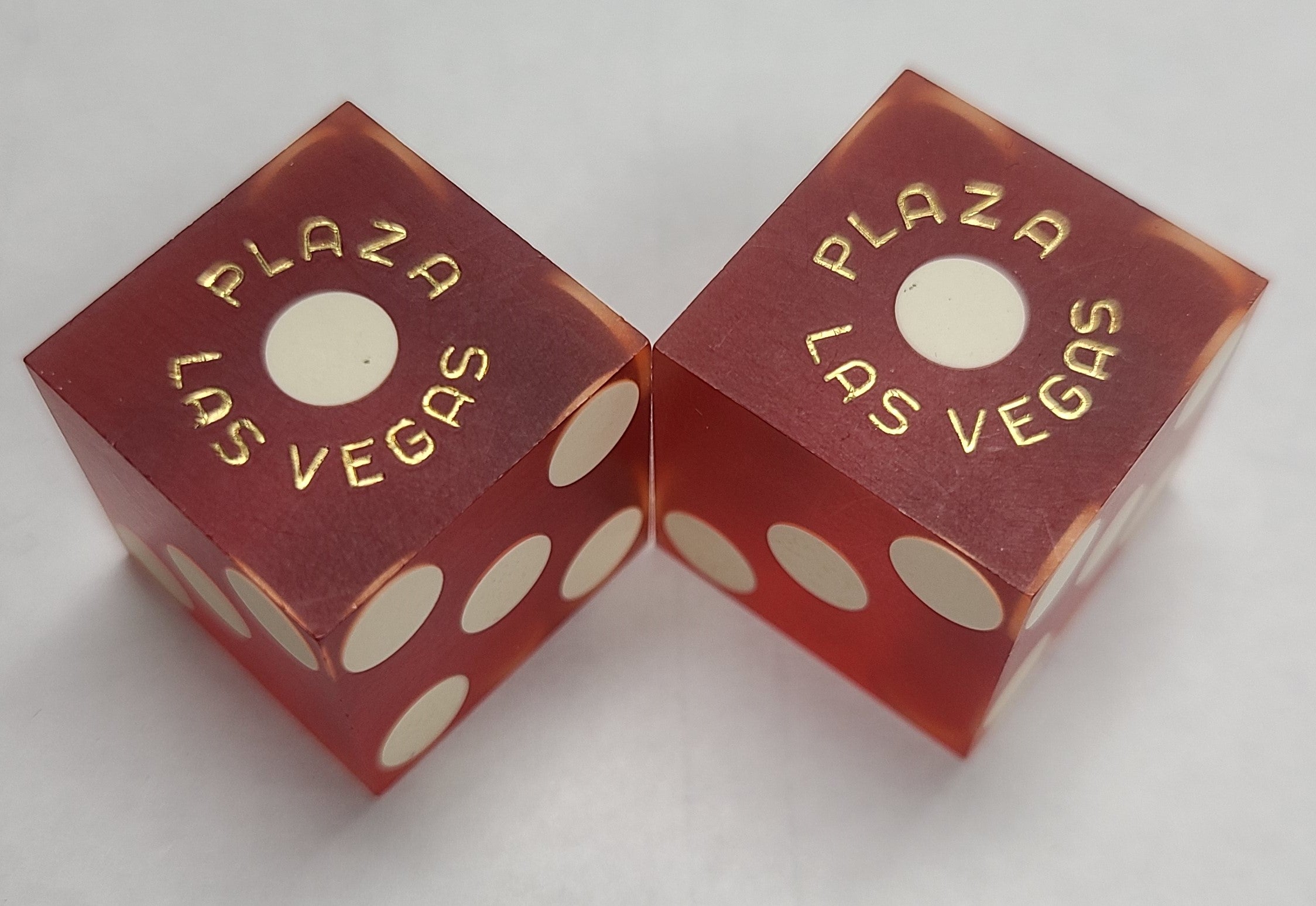 Plaza Casino Las Vegas Red Dice Pair Matching Numbers