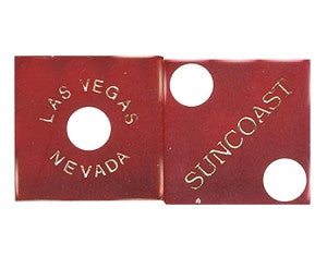 Suncoast Red Used Casino Dice, Pair - Spinettis Gaming - 1