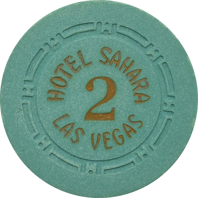 Sahara Casino Las Vegas Nevada Green Roulette 2 Chip 1950s