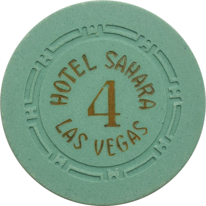 Sahara Casino Las Vegas Nevada Green Roulette 4 Chip 1950s