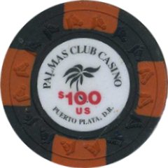 Palmas Club Casino $100 Chip Puerto Plata, Dominican Republic