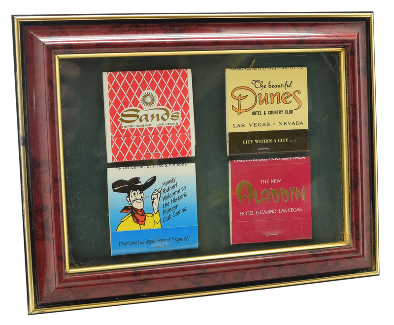 Las Vegas 4 Framed Casino Matchbook Covers